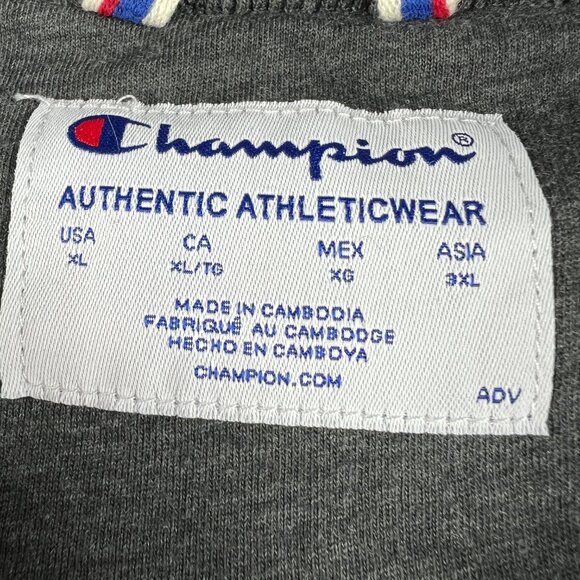 Champion Sweatshirt Adult Extra Large Dark Grey Faded Tonal Pullover Crewneck - Picture 6 of 13